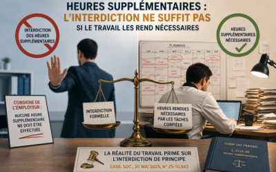 HEURES SUPPLÉMENTAIRES : L’INTERDICTION DE L’EMPLOYEUR NE SUFFIT PAS SI LA CHARGE DE TRAVAIL LES REND NÉCESSAIRES